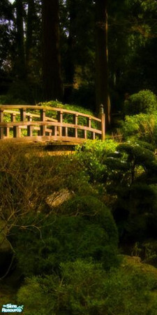 Sims 2 — Space Fantasy Murals - 1B by stephanie_b. — Bridge in the Woods (Middle)