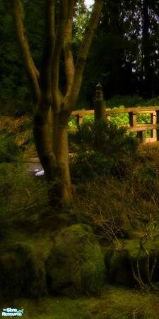 Sims 2 — Space Fantasy Murals - 1A by stephanie_b. — Bridge in the Woods (Left)