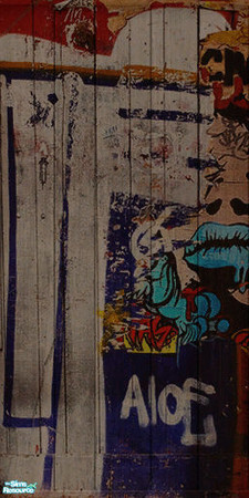 Sims 2 — Graffiti Mural 02  - 2 of 3 by wideopeneyes — This is the second wallpaper for the Graffiti Mural 02 set.