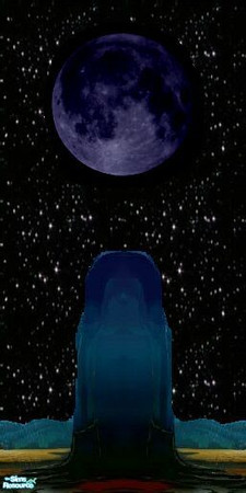 Sims 2 — Atomic Kids Space Room Walls - 20 by stephanie_b. — Space Horizon Landscape and Deep Blue Planet