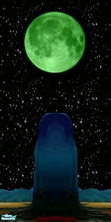 Sims 2 — Atomic Kids Space Room Walls - 19 by stephanie_b. — Space Horizon Landscape and Green Planet