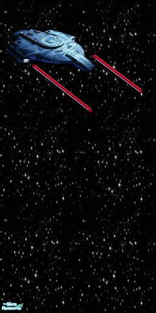 Sims 2 — Atomic Kids Space Room Walls - 11 by stephanie_b. — Defiant Shooting in Outer Space