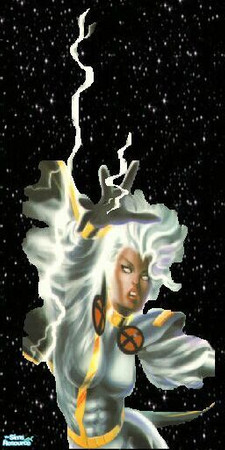 Sims 2 — Atomic Kids Space Room Walls - 7B by stephanie_b. — Electrifying Storm (X-men)in Space