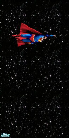 Sims 2 — Atomic Kids Space Room Walls - 4 by stephanie_b. — Space Superman Flying Sideways