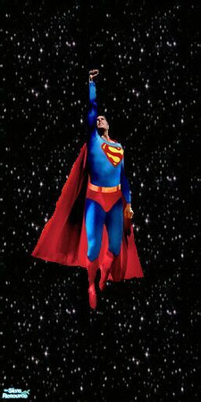 Sims 2 — Atomic Kids Space Room Walls - 3 by stephanie_b. — Space Superman Flying Upwards