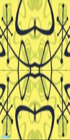 Sims 2 — Atomic Wall Collection (Part 2) - 35 by stephanie_b. — Navy Blue and Yellow Collage (to Match the rug in the