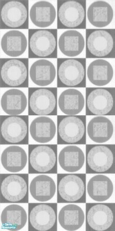 Sims 2 — Atomic Wall Collection (Part 1) - 8 by stephanie_b. — White and Grey Geometric Circles and Squares