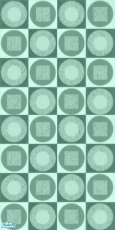 Sims 2 — Atomic Wall Collection (Part 1) - 6 by stephanie_b. — Aqua or Sea Green Geometric Circles and Squares
