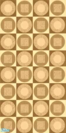 Sims 2 — Atomic Wall Collection (Part 1) - 5 by stephanie_b. — Tan or Golden Geometric Circles and Squares