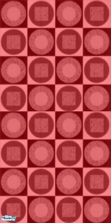 Sims 2 — Atomic Wall Collection (Part 1) - 4 by stephanie_b. — Red Geometric Circles and Squares