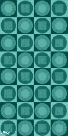 Sims 2 — Atomic Wall Collection (Part 1) - 3 by stephanie_b. — Aqua Geometric Circles and Squares