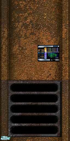 Sims 2 — Sci-fi Wall Set 4 - Wall 1 Grate Key Pad by stephanie_b. — 