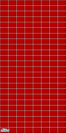 Sims 2 — Red Tile (4 pack) - Individual Item by becboobear — Recolor of tile floor and two tile walls that came with