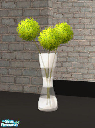 Sims 2 — Ram Diningroom - Vase by Murano — Striped vase with decorative flowers.