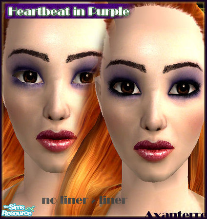 Sims 2 — Heartbeat Eyeshadows - Purple by Axanterre — A rich purple eyeshadow.