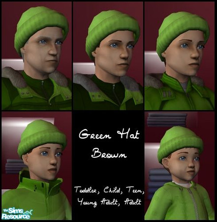 Sims 2 — Green Outerwear for Males - Brown Hair by becboobear — Green recolors of Outerwear for fathers and sons of all