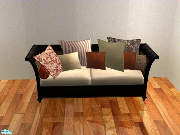 Sims 2 — Potterybarn Diningroom - recolor - Pillows loveseat - red by ShinoKCR — 