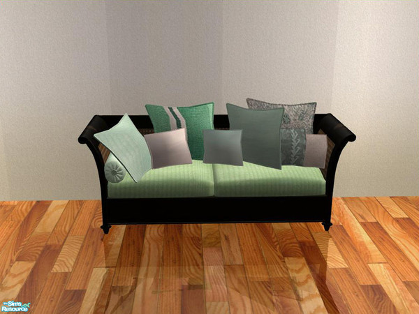 Sims 2 — Potterybarn Diningroom - recolor - Pillows loveseat - green by ShinoKCR — 