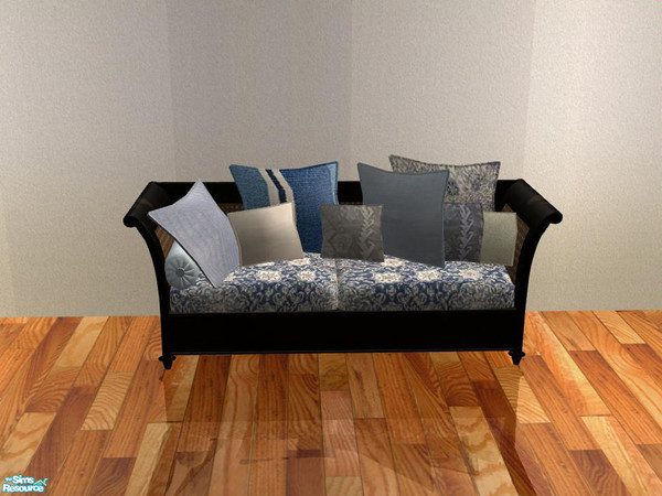 Sims 2 — Potterybarn Diningroom - recolor - Pillows loveseat - blue by ShinoKCR — 