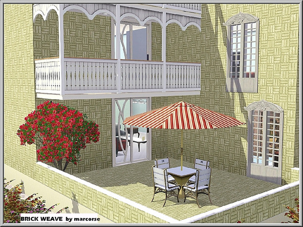 Sims 3 — Brick Weave_marcorse by marcorse — Masonry pattern: pale sandstone brick in a triple weave design