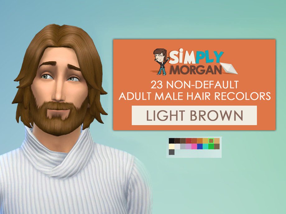 The Sims Resource - Light Brown Hair Non-Default Recolors (Adult Male)