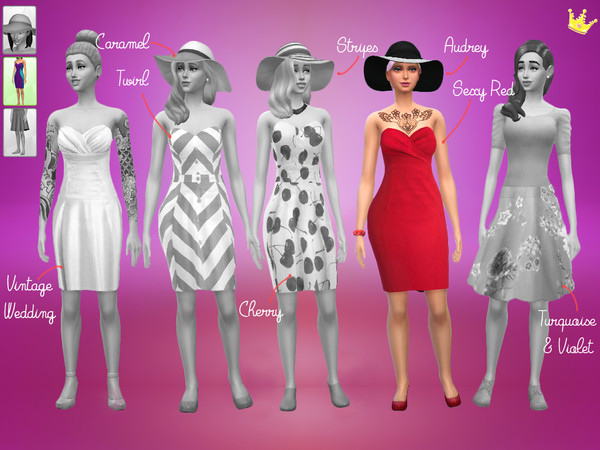 Sims 4 — Sexy Red Dress by inabadromance — Part of a set. Recolor of the Panels Dress.