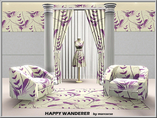 Sims 3 — Happy Wanderer_marcorse by marcorse — Abstract pattern: leaves of the Happy Wanderer indoor plant, plus style