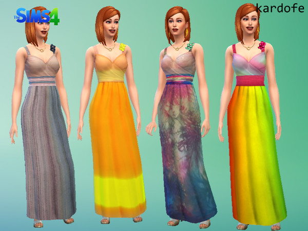 Sims 4 — yfBody_DressBridesmaid_recolor by kardofe — Alegre dressed for summer with a little transparent bodice