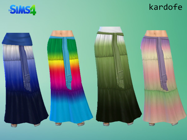 Sims 4 — yfBottom_SkirtMaxi_recolor by kardofe — Nice and comfortable brightly colored long skirt