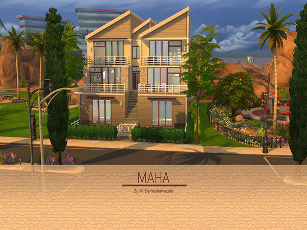 Sims 4 — MAHA - 3-Story Modern House by MrDemeulemeester — MAHA is a large modern 3-story single family home. It features