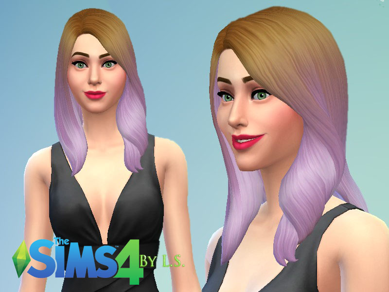 The Sims Resource - Brown and Lilac ombre Hair