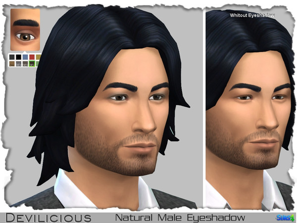 Sims 4 — Natural Eyeshadow for Males by Devilicious — Part from the Natural Eyeshadow Set for Males. Swatches are located