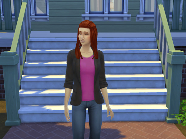 Sims 4 — Female Young Adult Black & Pink Blazer by amy_agatha2 — Female Young Adult Black and Pink Blazer