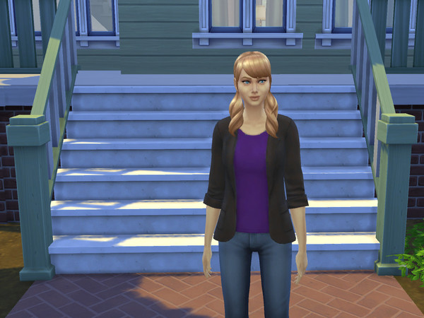 Sims 4 — Female Young Adult Black & Purple Blazer by amy_agatha2 — Female Young Adult Black and Purple Blazer