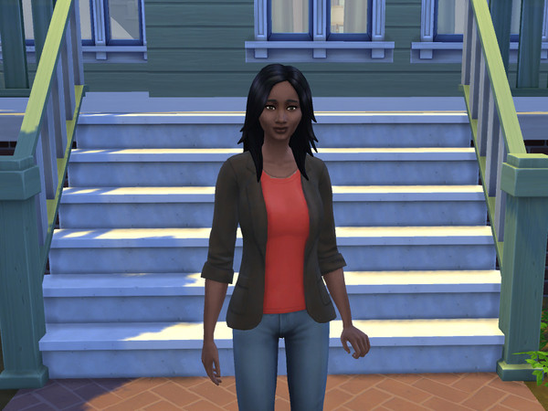 Sims 4 — Female Young Adult Black & Red Blazer by amy_agatha2 — Female Young Adult Black and Red Blazer