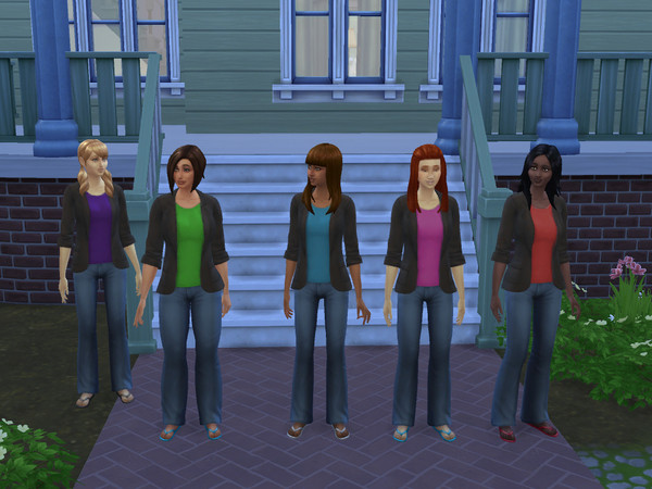 Sims 4 — Female Young Adult Blazer's by amy_agatha2 — Female young adult blazers in Blue, Green, Pink, Purple, Red with