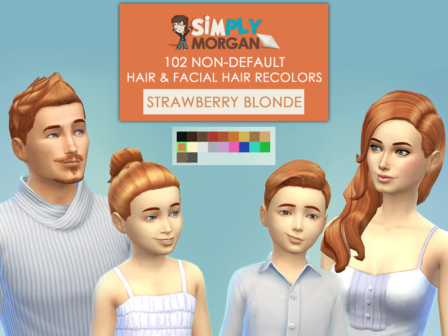strawberry blonde hair color sims 4 mod
