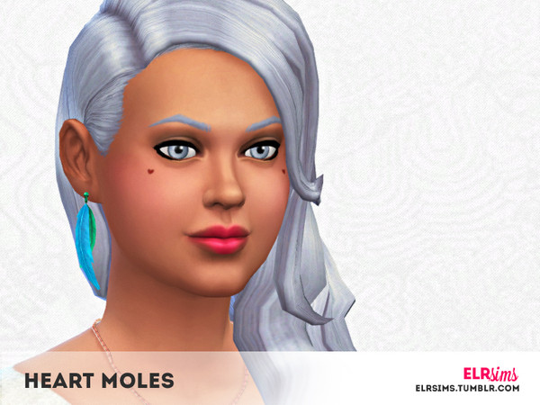 Sims 4 — [ELR SIMS] Heart Moles by elrsims — 'Heart Moles' are a lovely touch to add to your sims face. They can fe found