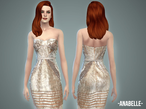 Sims 4 — Anabelle - Gown by -April- — hey! this one is a sequin-detailed gown which comes in these beautiful