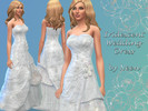 Sims 4 — Iridescent Wedding Dress by neenornina — Recolour of Base Game dress with patterns / textures by me