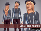 Sims 4 — Sweater Grey and White by LaudeStudio — New Retexture Sweater - Grey &amp; White; - NON-DEFAULT; - The