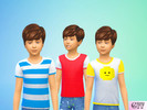 Sims 4 — Lego Kids Set by GoForFink — A set of three t shirts for boys and girls with bright colorful lego patterns on