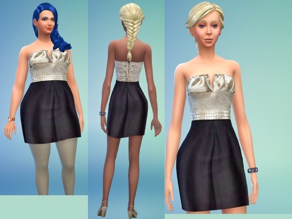 The Sims Resource - Modern Puffy Top Short Dress.