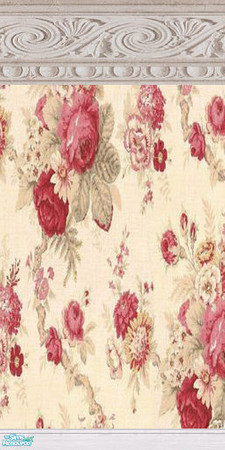 Sims 2 — Victorian Rose Walls - Norfolk Rose by drewsoltesz — 3 Large print Victorian wallpapers in different rose