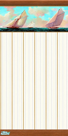 Sims 2 — Men's Study Walls - Sailboat Wall by drewsoltesz — A set of 3 unique wallpapers to decorate a men's study/den,