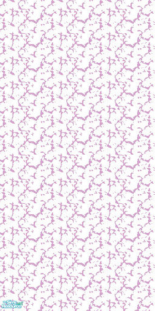 Sims 2 — Pretty Pink Walls & Floors - White by elainearora — A dark pink pattern on a white background is perfect to