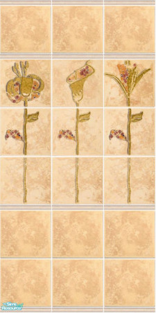 Sims 2 — Dhalias - wall by Mekhi — An elegant tiled wall for your bathroom or kitchen. Enjoy! 
