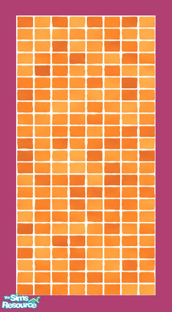 Sims 2 — MDP Orange Wall Tile v2 by MelandStv — There are 10 colourful walls in this set. They are part of my Colour Pack