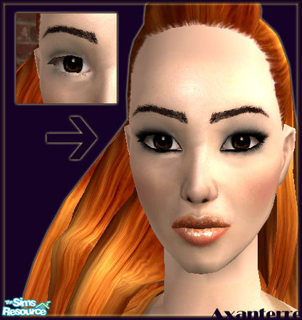 Sims 2 — Eyeliner Set 1 - Cat by Axanterre — A black liner+mascara combo. This gives the eye a feline look.