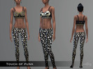 Sims 4 — Touch Of Punk set by Wolfcry — Rock the night with this sexy punk look. This set contains 2 recolors of a bra